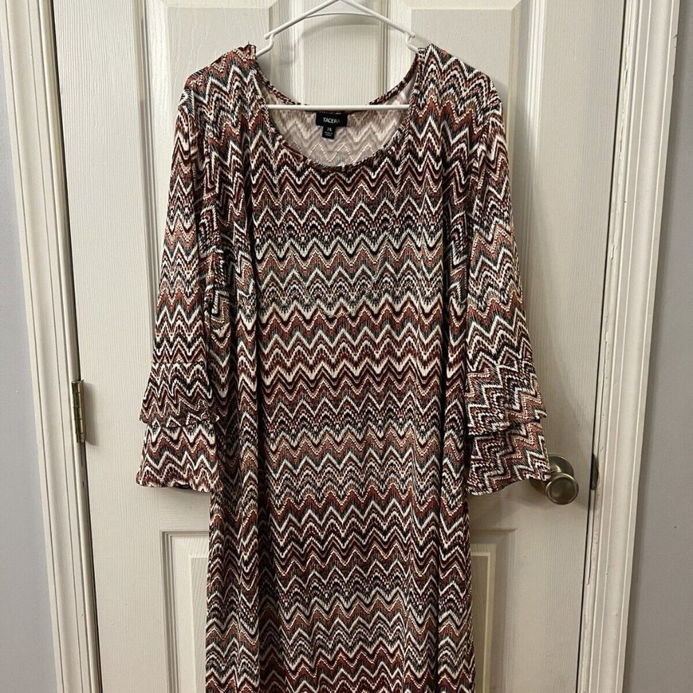 Tacera Orange/ Black/‎ White/ Tan Stretch Dress Size 3x